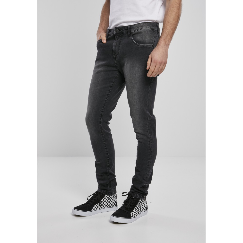 Urban Classics - Slim Fit Zip Skinny jeans - Zwart